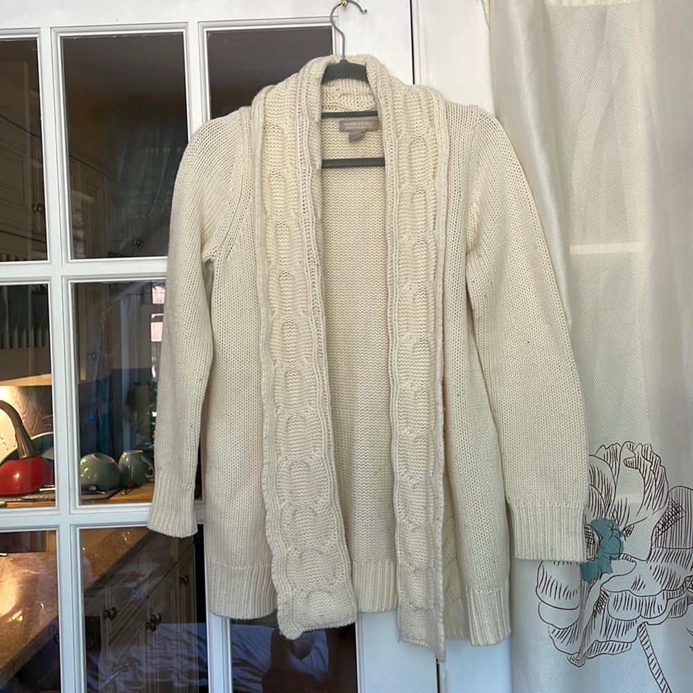 Banana Republic Chunky Cable Knit Cardigan. 50% merino wool